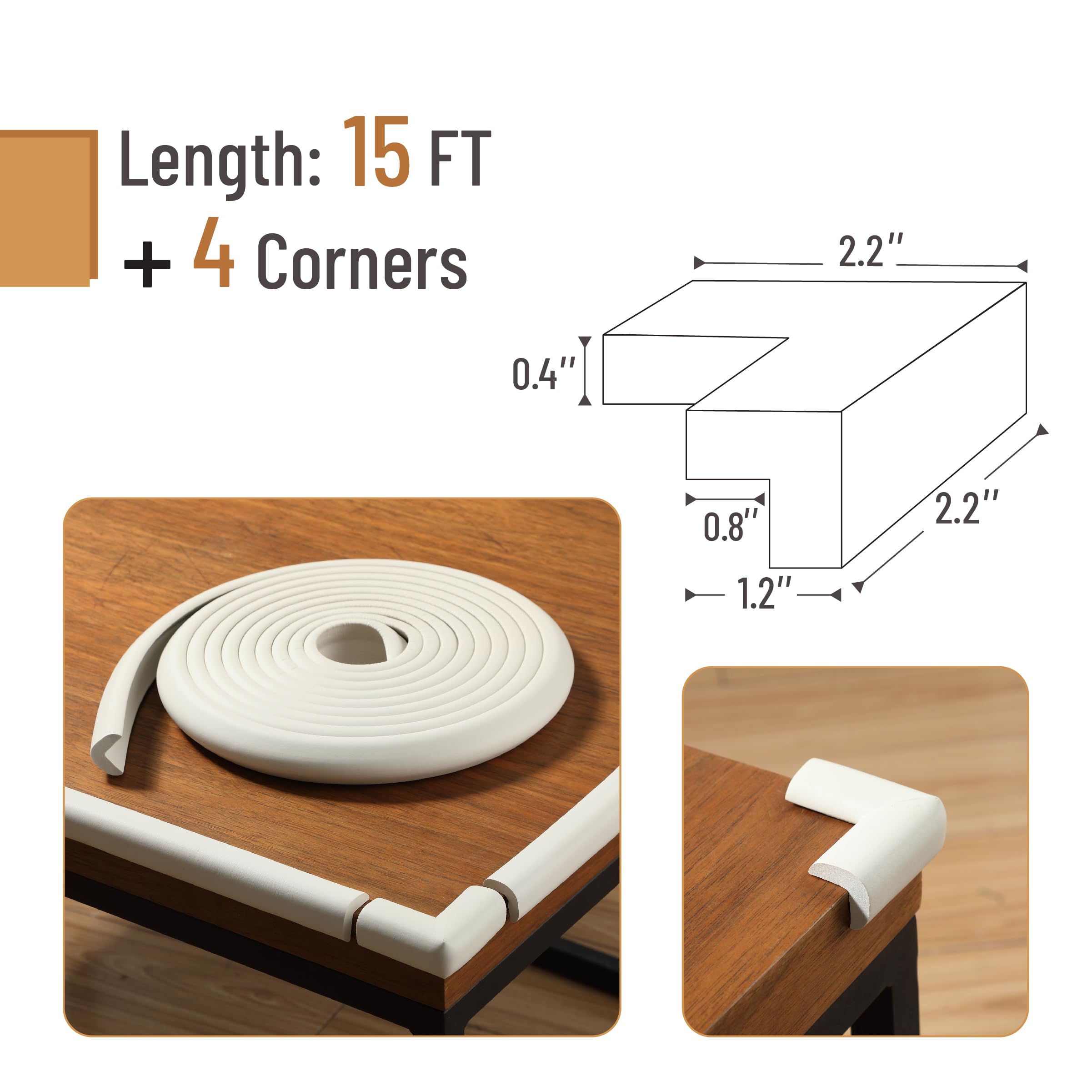 Mr. Pen corner cushions four corners guard table edges near kids.