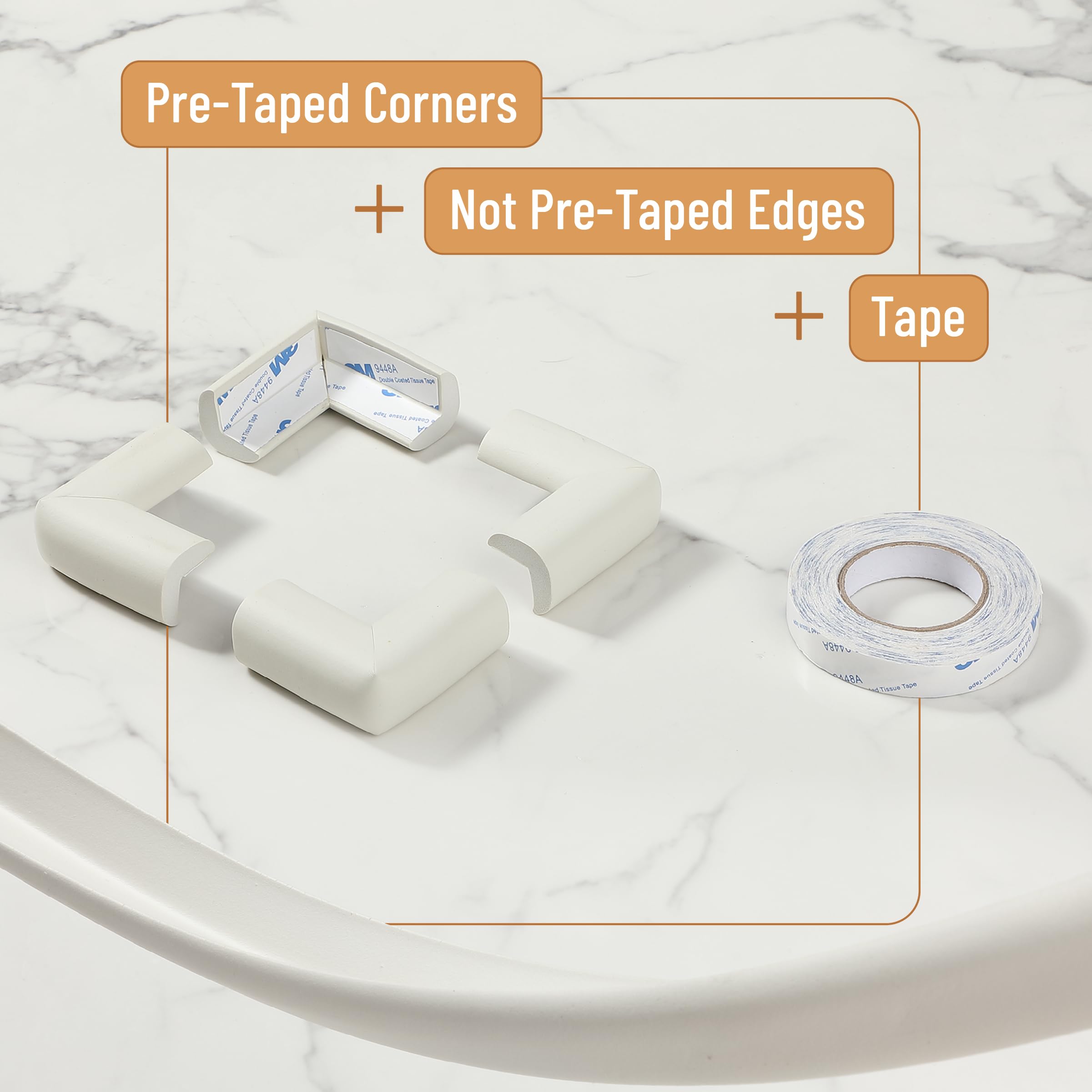 Mr. Pen corner protector adhesive-back secures to various surfaces for quick setup.