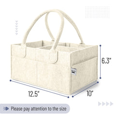 Mr. Pen diaper caddy inside-layout shows organized compartments for quick item retrieval.