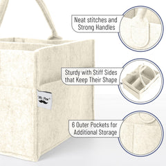Mr. Pen diaper caddy side-pockets hold ointments and small items for fast access.