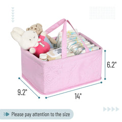 Mr. Pen diaper caddy with sturdy handles for comfortable room-to-room carrying.