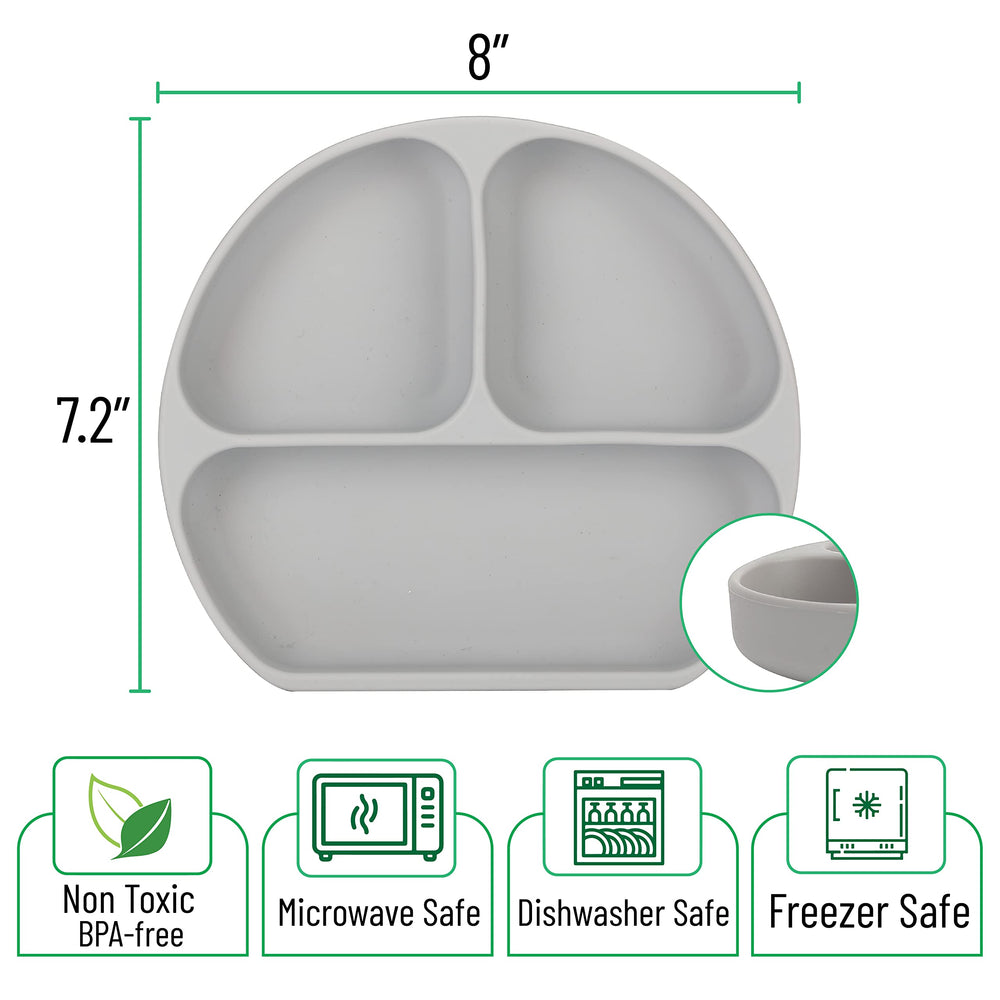 Mr. Pen suction plate with anti-slip base prevents spills during meals