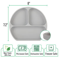 Mr. Pen suction plate with anti-slip base prevents spills during meals