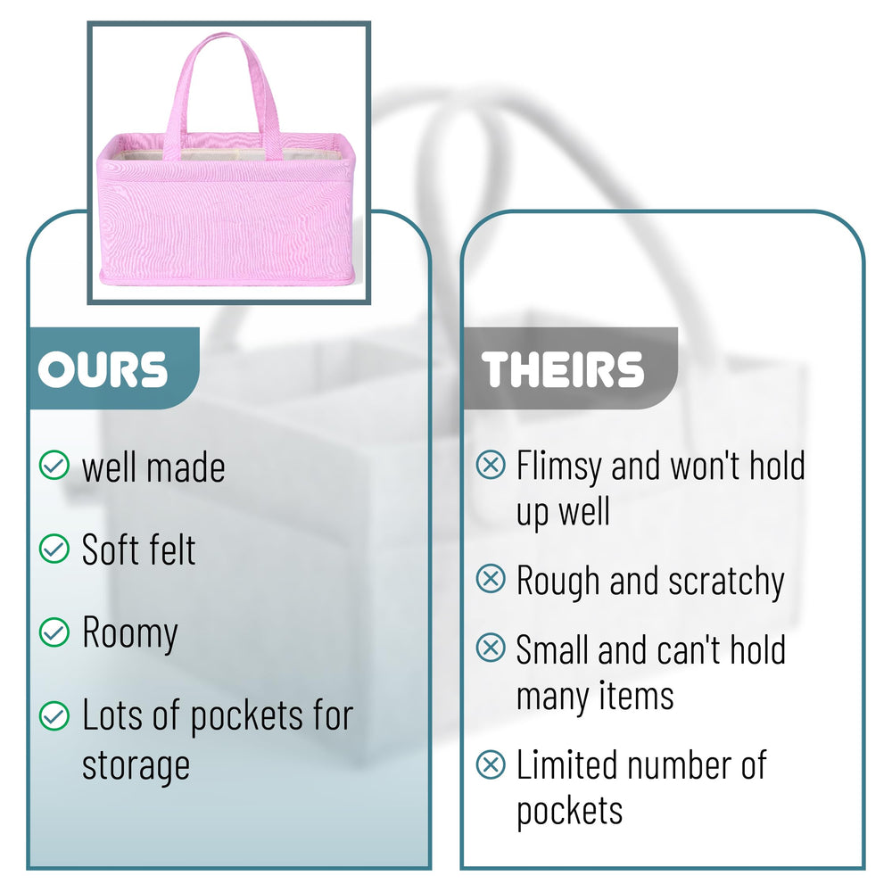 Mr. Pen spacious interior supports diapers, wipes, and lotions at hand.