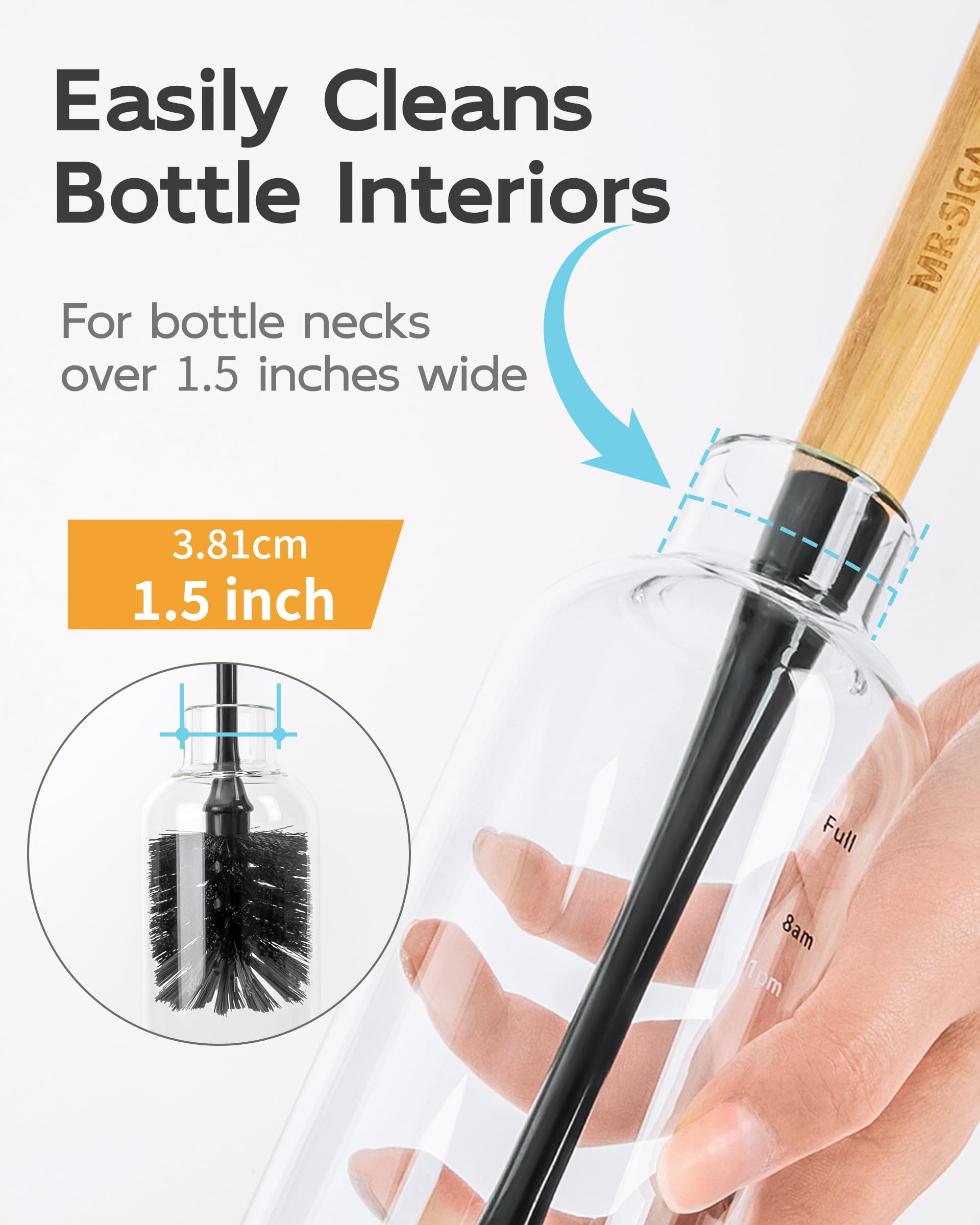 MR.SIGA 2-pack bottle brushes for versatile cleaning across bottle types.