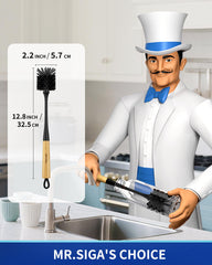 MR.SIGA Bottle Brush dual bristles tackle tough grime and inner walls.