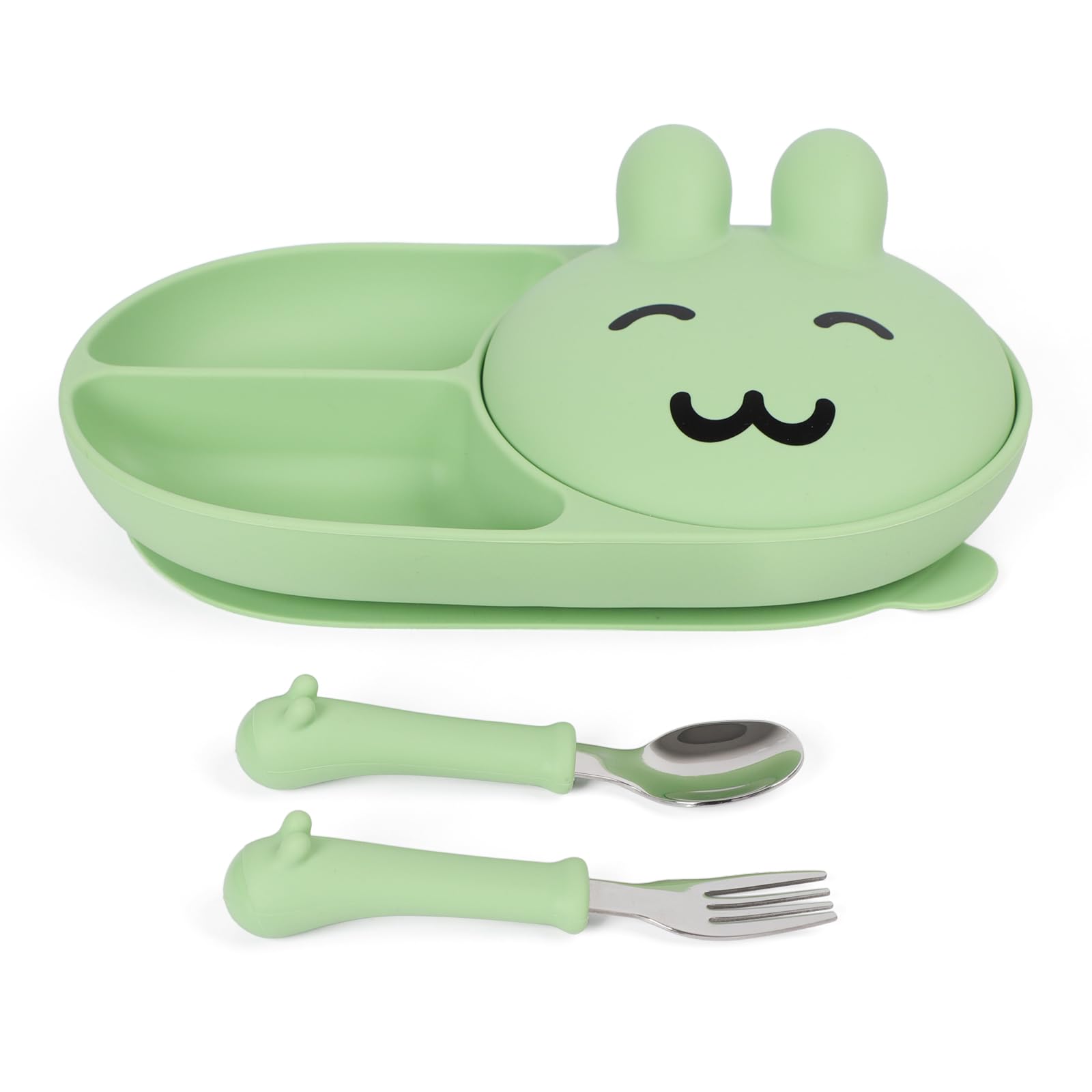 Mraisebossup silicone baby plate full set for safe self-feeding and easy cleanup