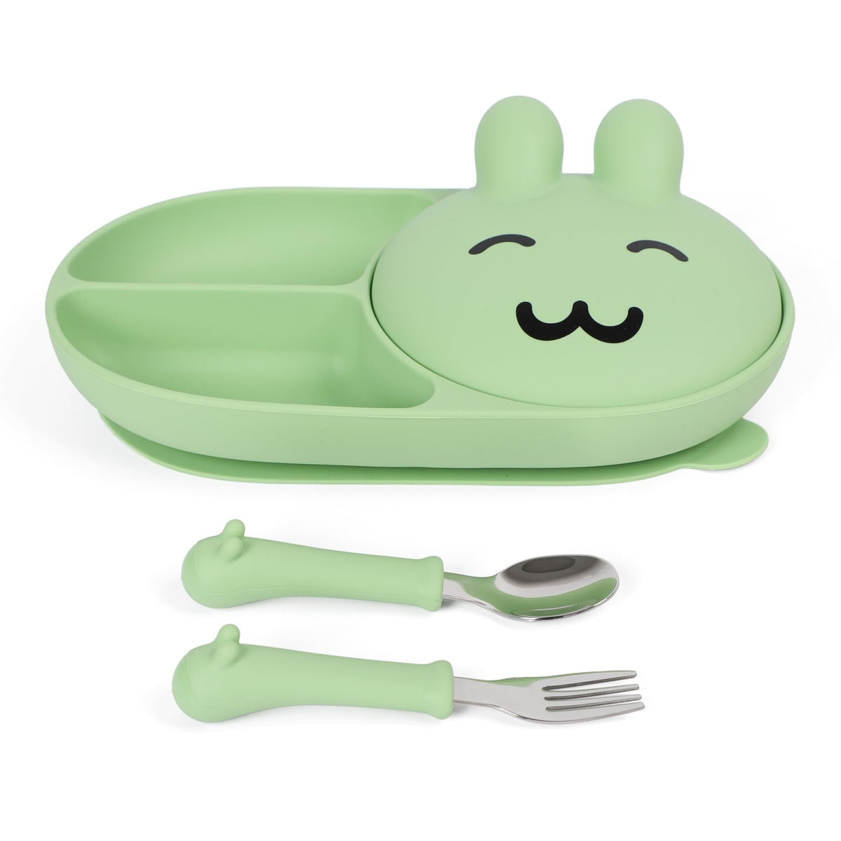 Mraisebossup silicone baby plate full set for safe self-feeding and easy cleanup