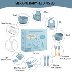 mraisebossup silicone baby snail bowl with suction helps prevent spills.