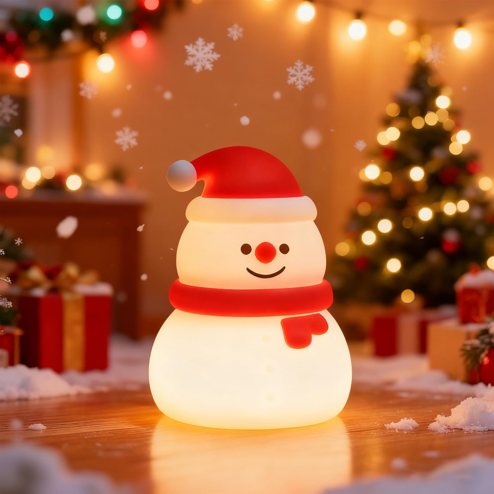 Mrauzlty small Christmas night light side view with soothing bedtime glow.