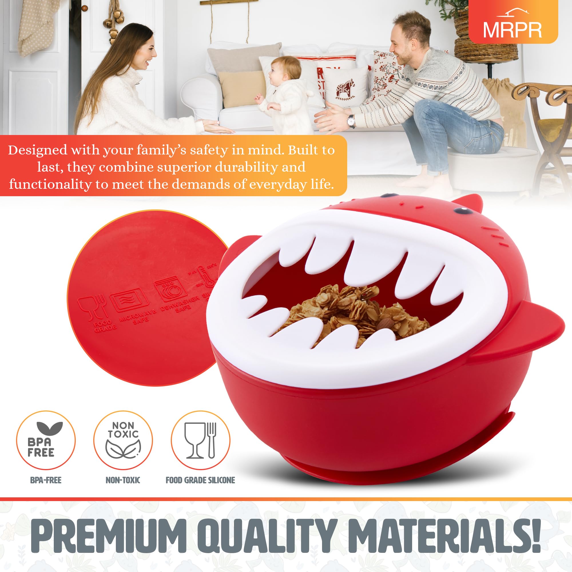 MRPR Chompers stackable bowls designed for compact storage.