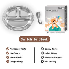 Mrs. Chou baby-led weaning plate supports independent tasting and texture exploration.