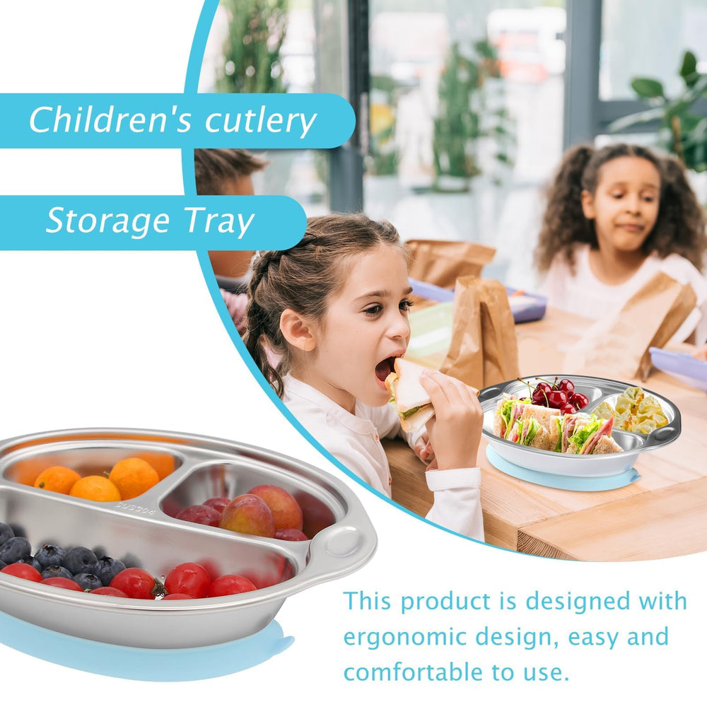 Mrs. Chou sleek-modern-design plate adds style to children's dining.