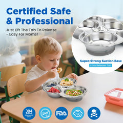 Mrs. Chou silicone suction base keeps plates in place for active eaters