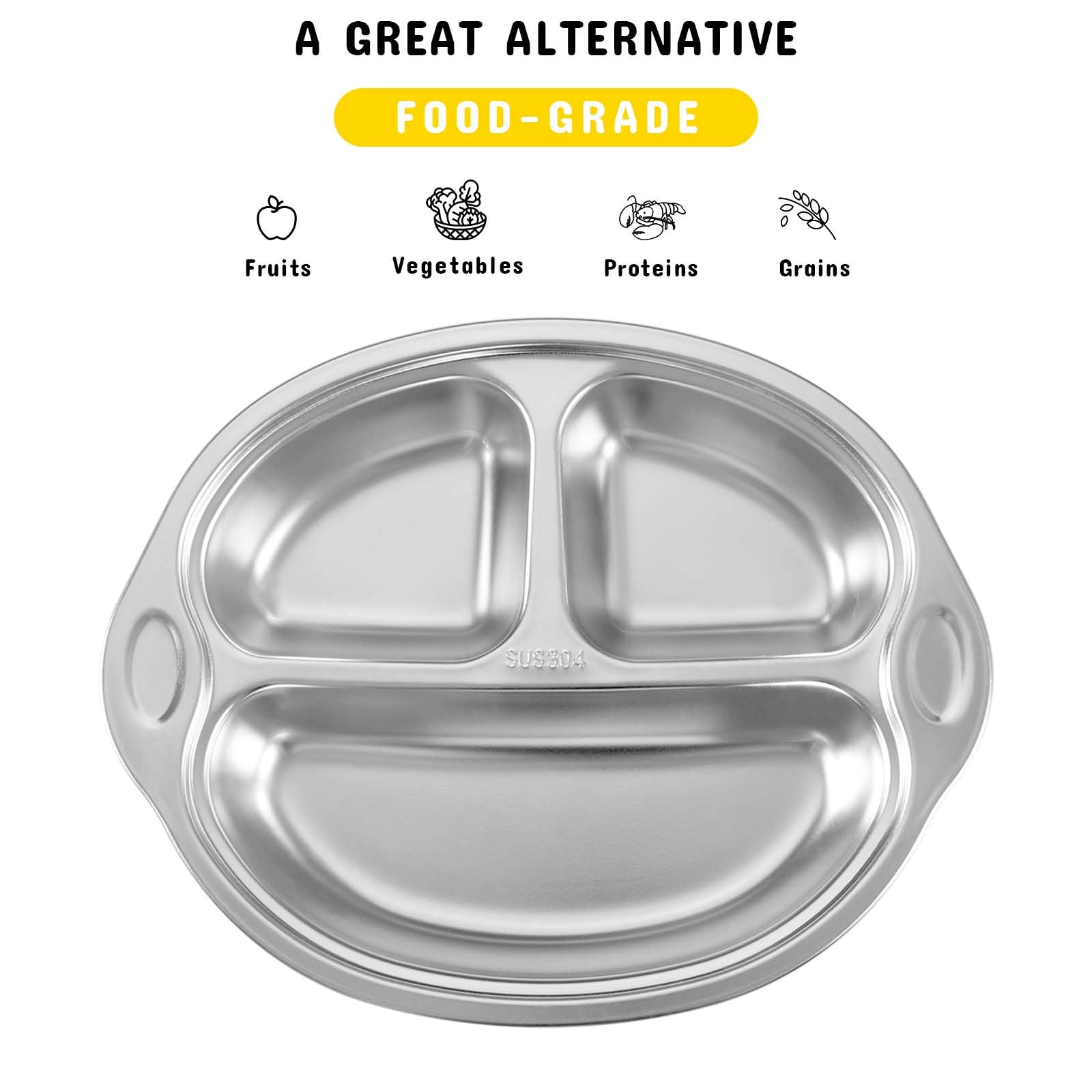Mrs. Chou yellow divided plate highlighting separate compartments for variety
