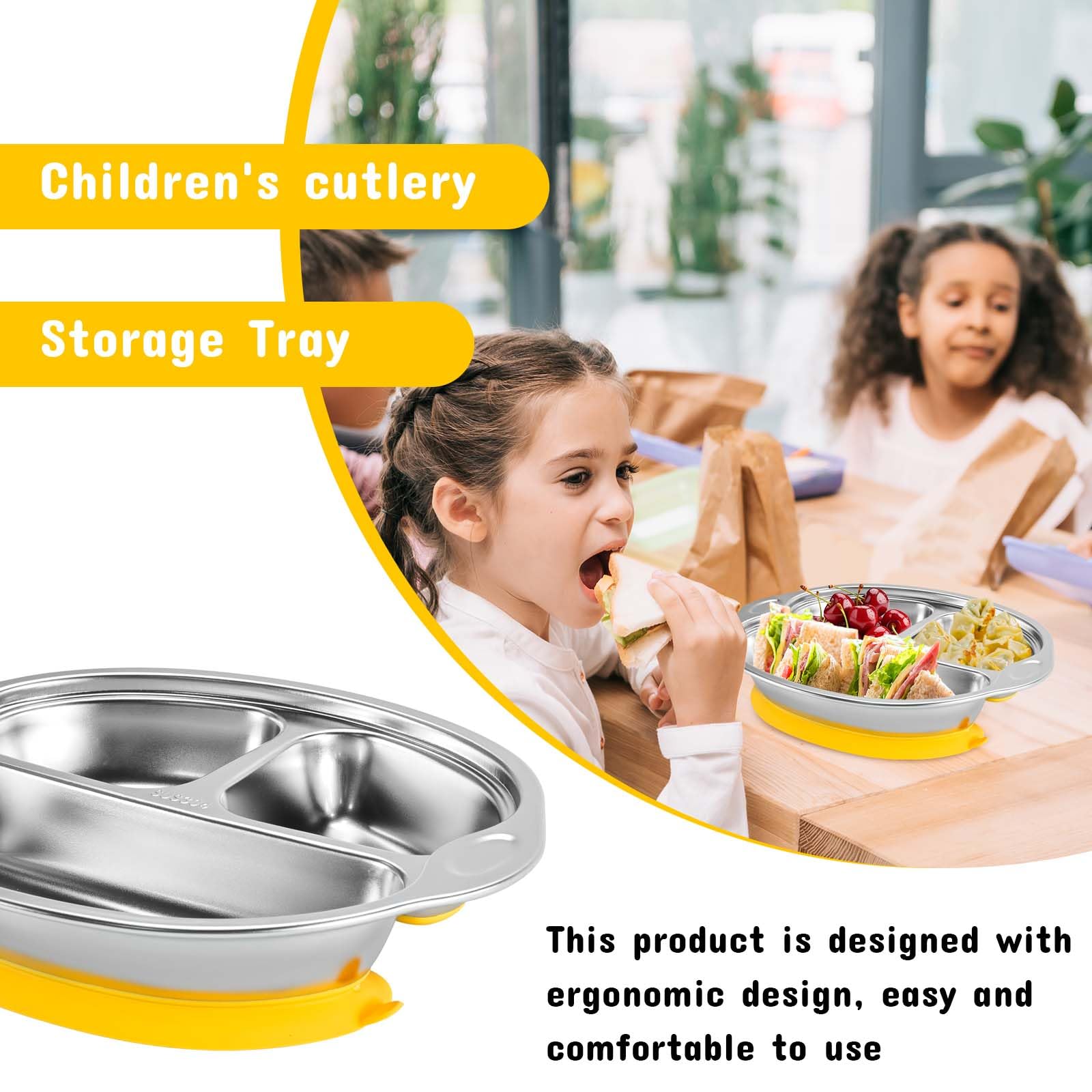 Mrs. Chou yellow suction plate on wooden table ready for family meal
