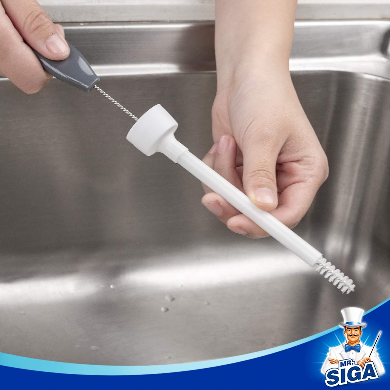 MR.SIGA detachable holder with pour spout aids draining and keeps brushes organized.