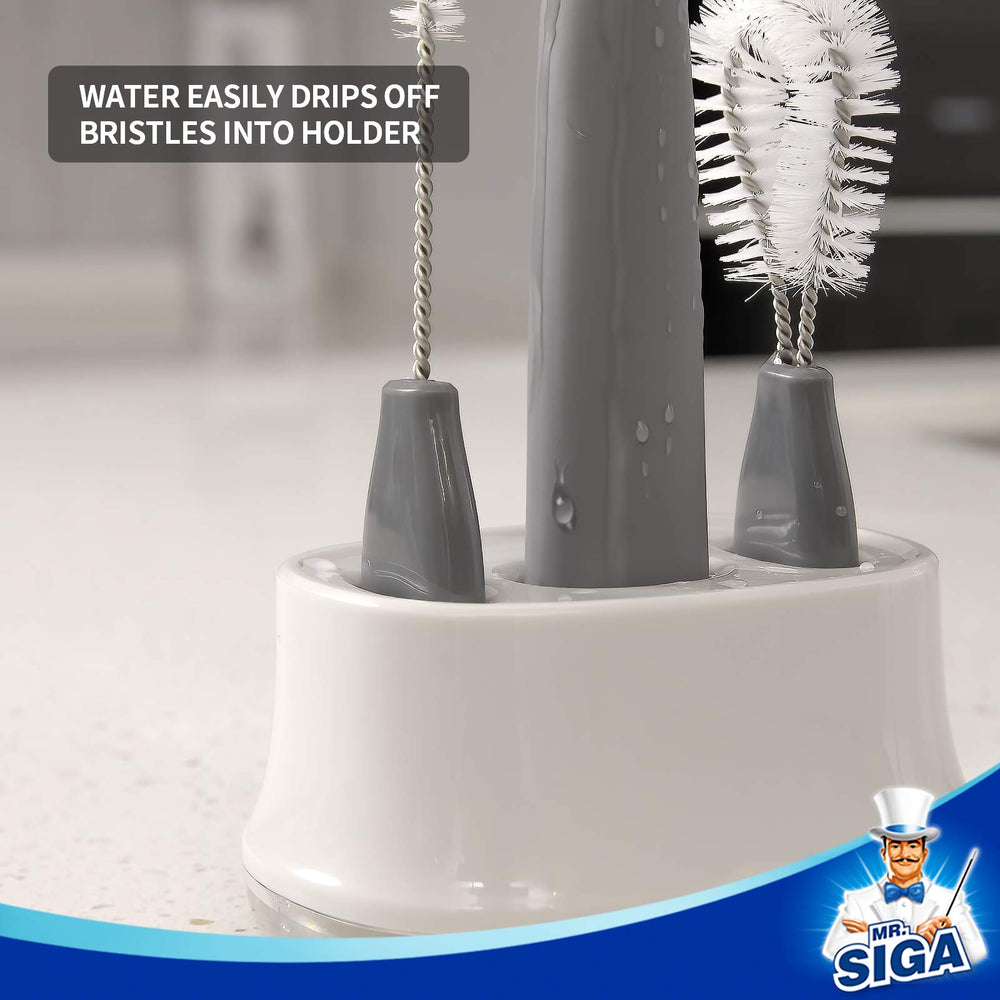MR.SIGA storage solution keeps brushes within reach and your countertop neat.