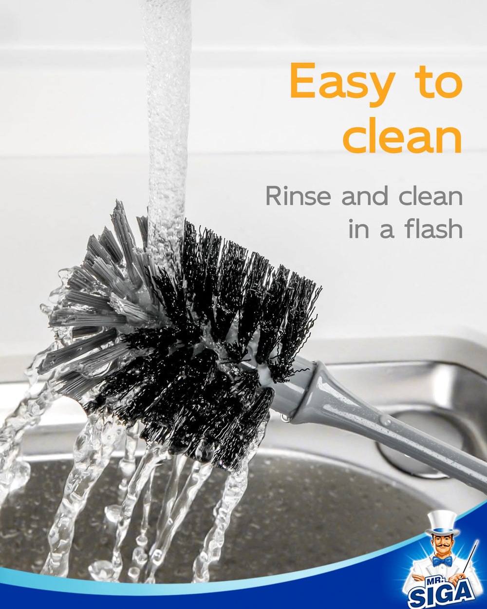 MR.SIGA two-pack bottle brushes offer multi-bottle cleaning convenience