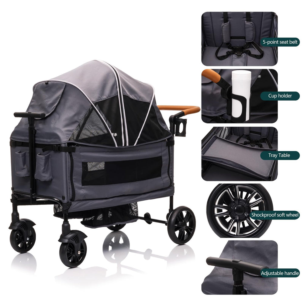MRZLB Wagon adjustable sun canopy protecting little ones from sun
