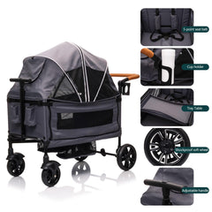 MRZLB Wagon adjustable sun canopy protecting little ones from sun