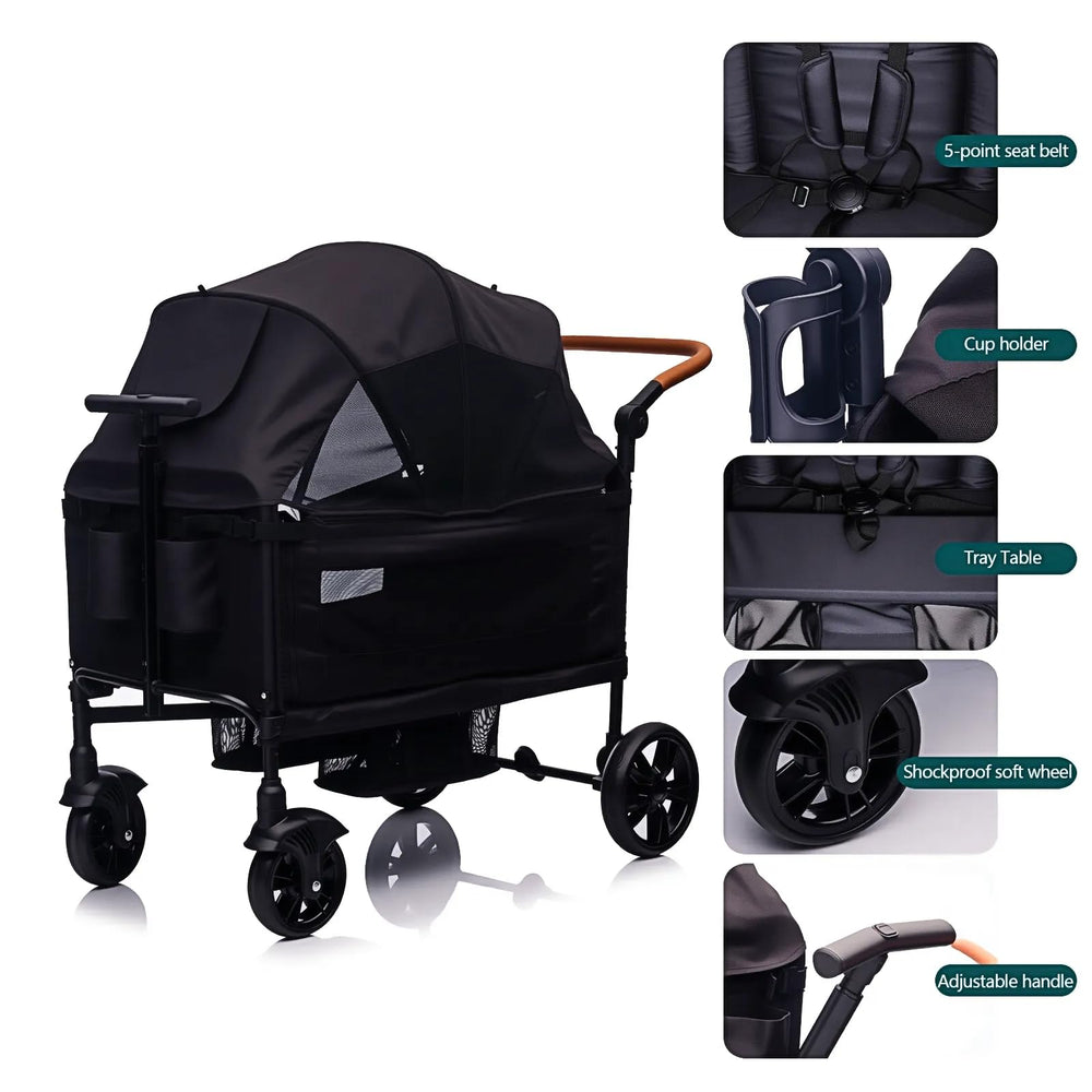 MRZLB wagon adjustable sun canopy provides shade and ventilation