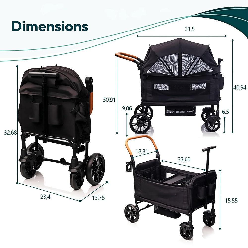 MRZLB wagon dimensions 39x24x41 show spacious yet portable design