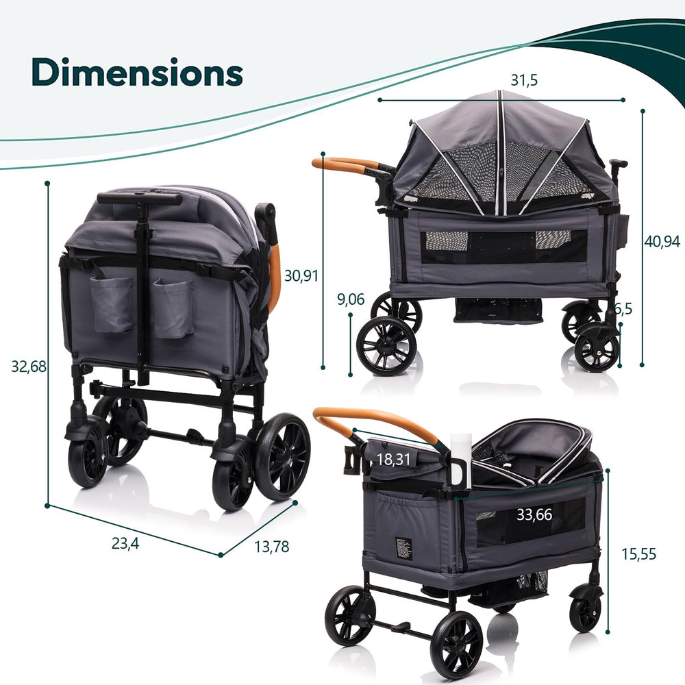 MRZLB Wagon soft suspension wheels glide smoothly on sidewalks