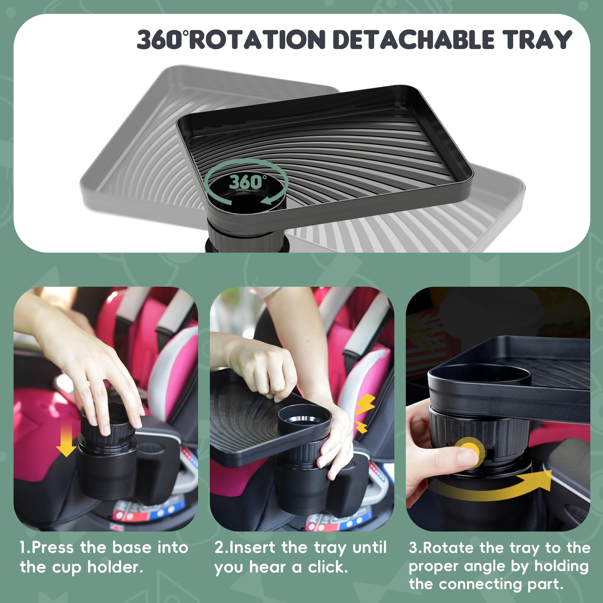 MS MASTER SHOW tray fits cups under 2.9 inches and stays secure