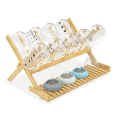 Msoesticc.dl DSVENROLY folded-vertical bamboo rack demonstrates space-saving setup for busy kitchens.