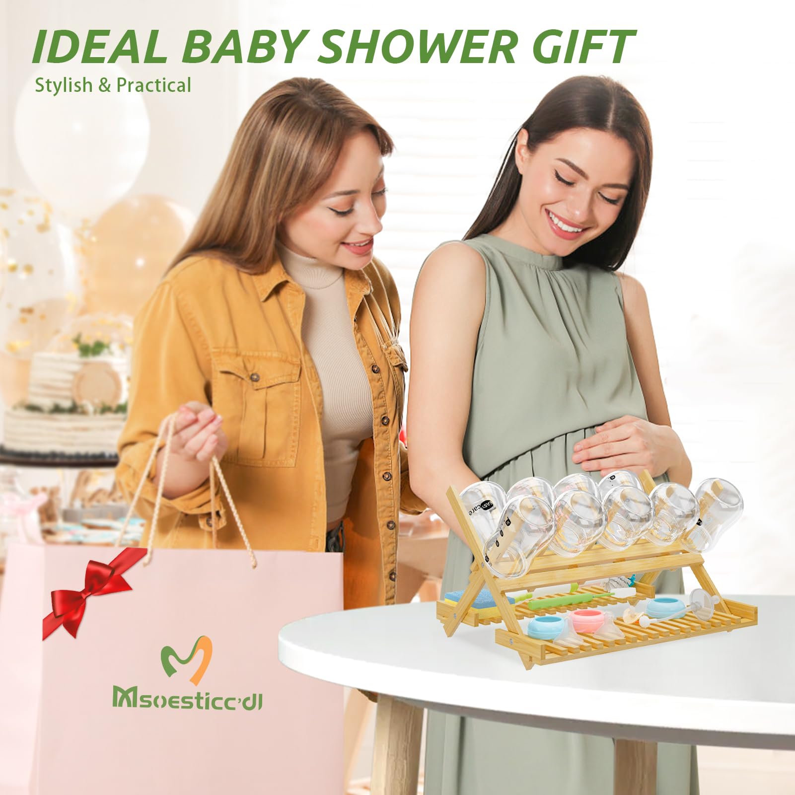 DSVENROLY bamboo drying rack accelerates air flow for efficient drying between feeds.
