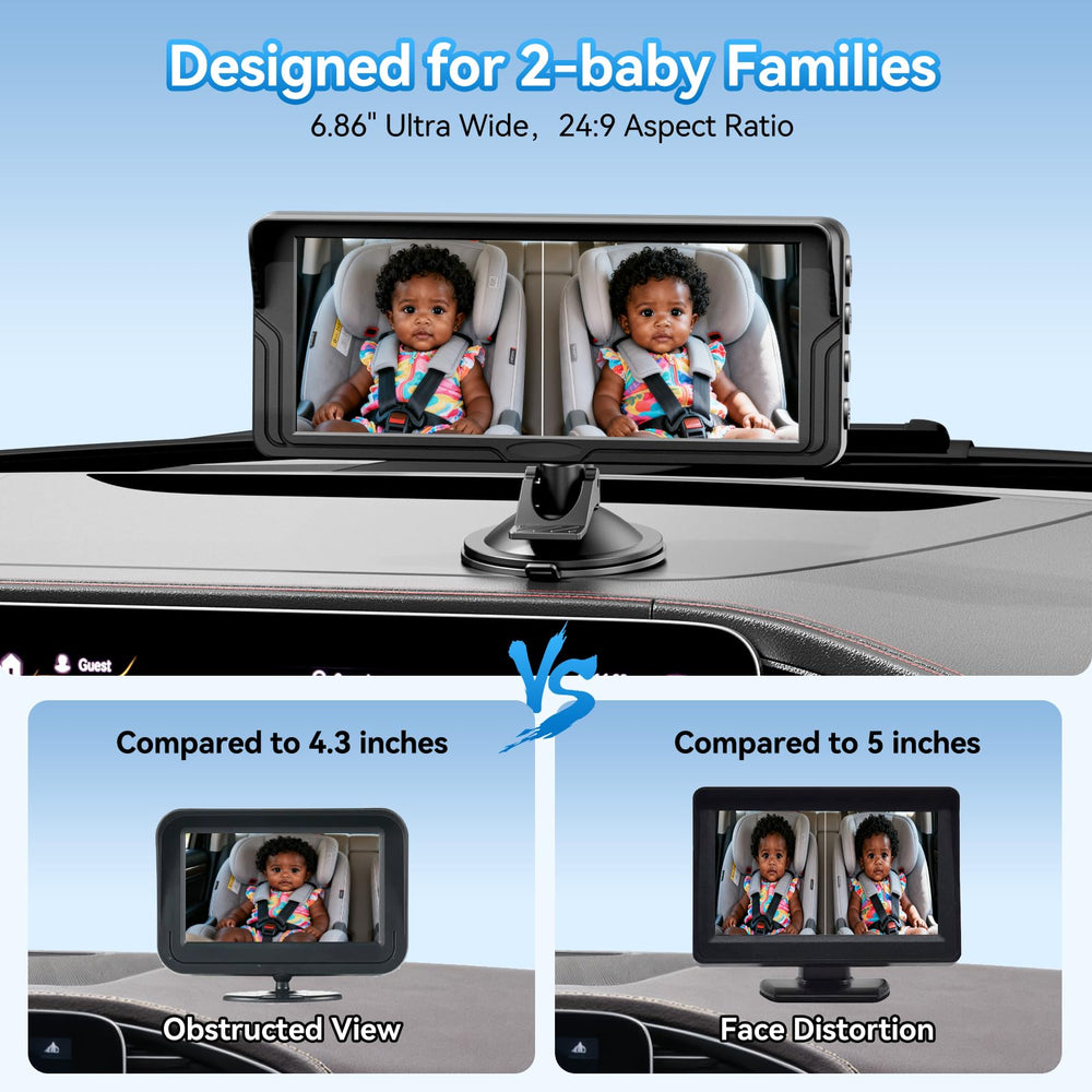 Mtawosh backseat camera left view shows baby from the left, supporting quick checks