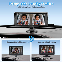 Mtawosh backseat camera left view shows baby from the left, supporting quick checks