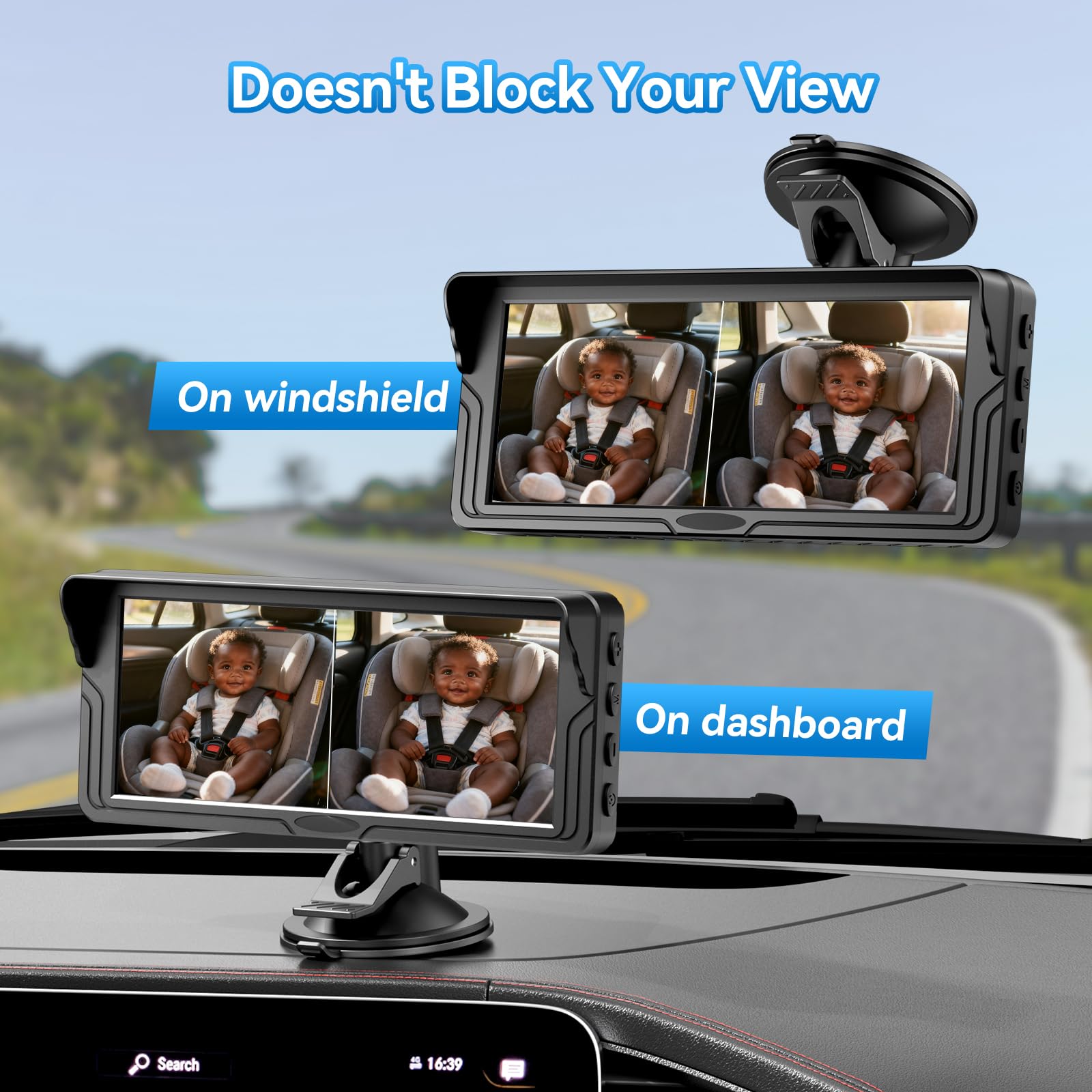 Mtawosh split-screen monitor display keeps two feeds within view for easy supervision
