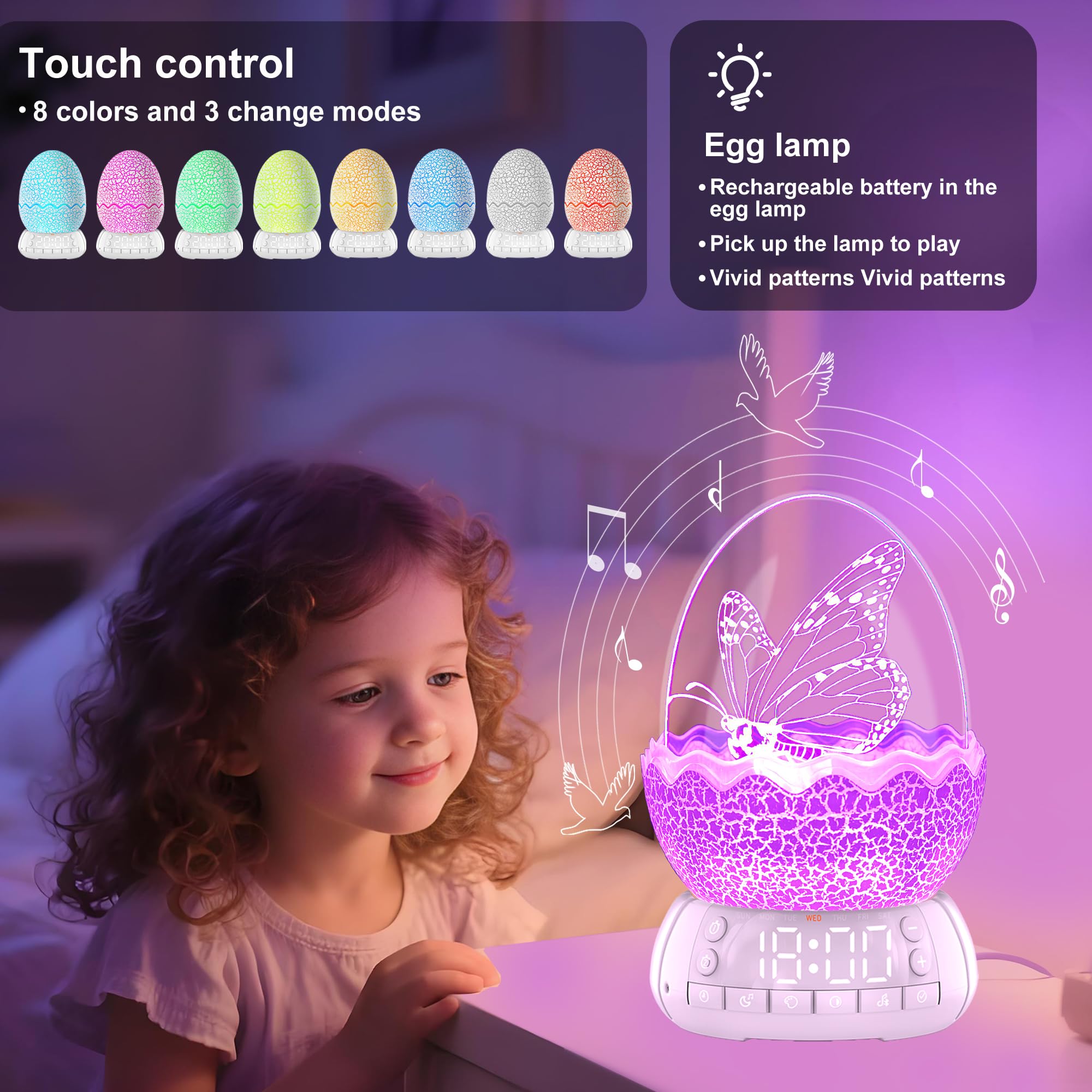 MTDYHY butterfly night light bluetooth speaker for music or stories.
