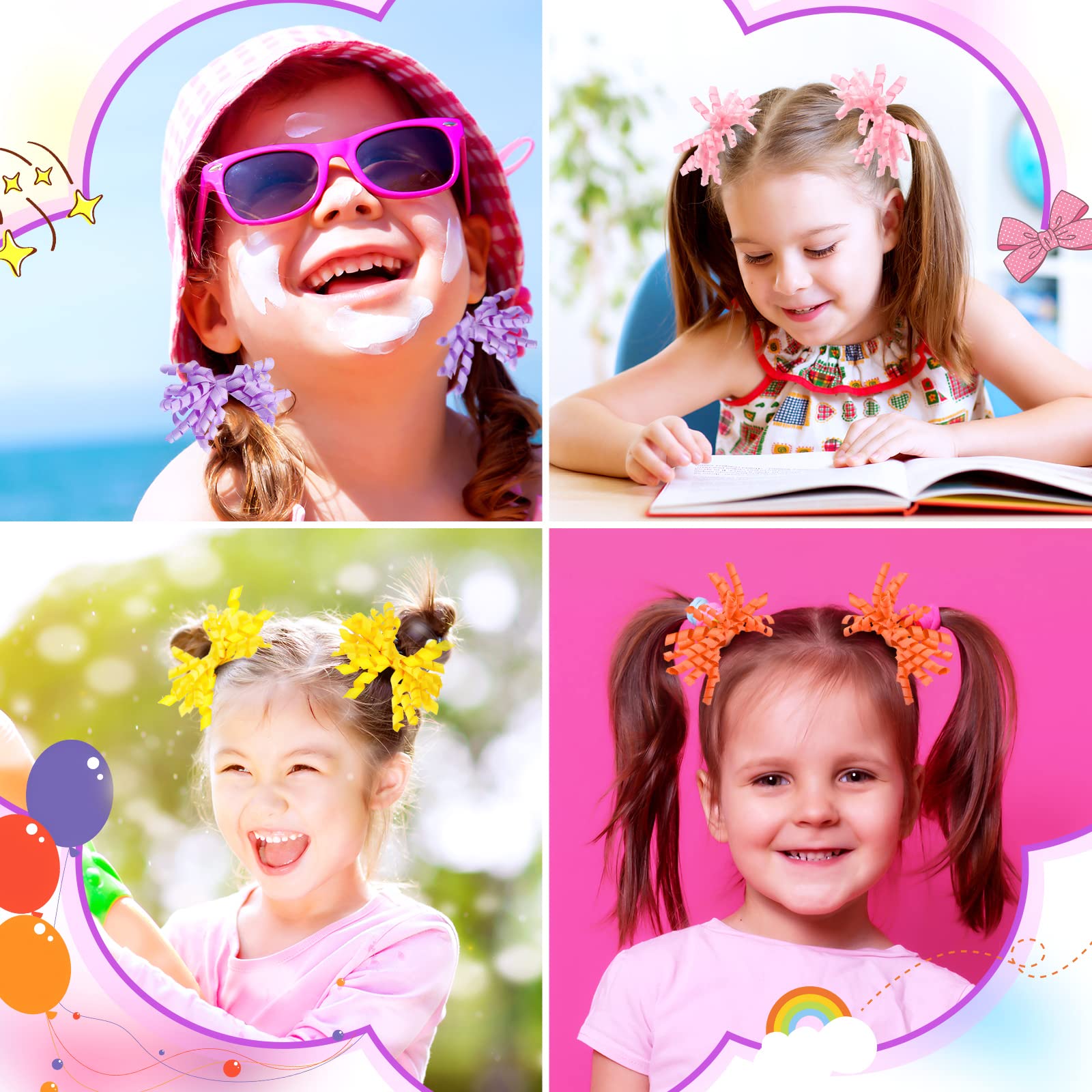 MTLEE baby hair ties multicolor bows add cute detail to outfits