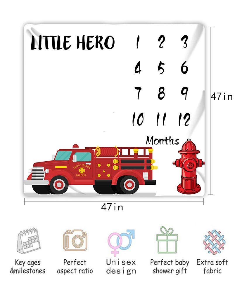 MTMETY Firemen blanket fabric closeup highlights soft skin-friendly flannel and gentle colors.