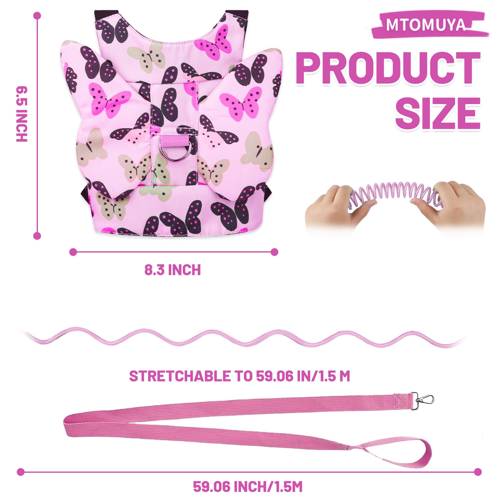 MTOMUYA butterfly shoulder straps help kids wear comfortably during outings