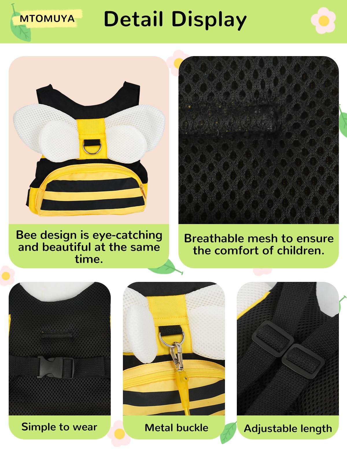  MTOMUYA toddler walking belt with pocket for essentials