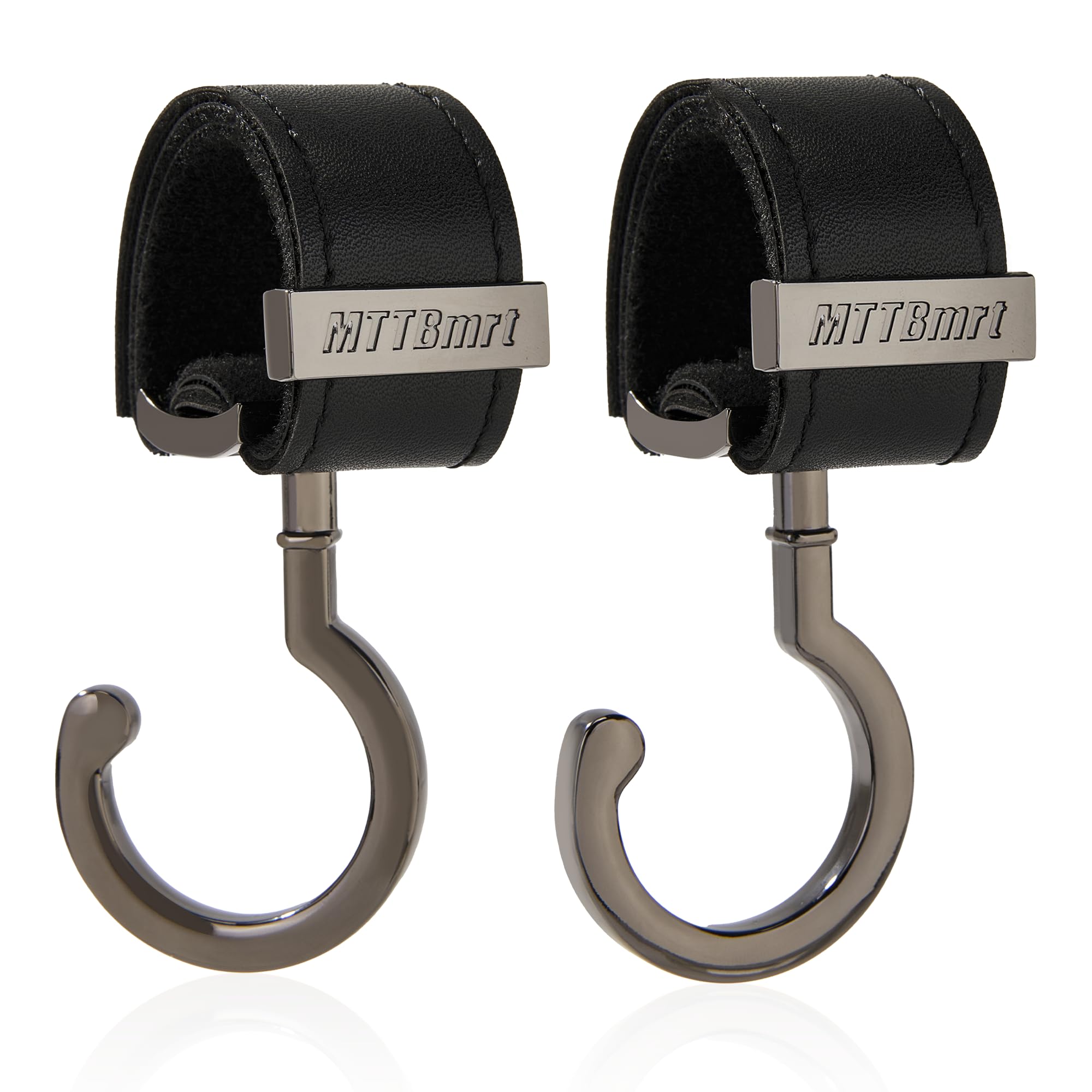 MTTBmrt stroller hooks on handle with 360-degree rotation for easy bag access.