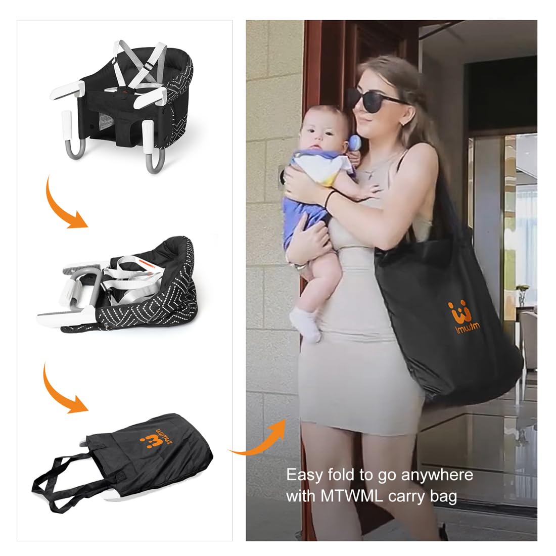 MTWML 5-point harness provides secure restraint during meals