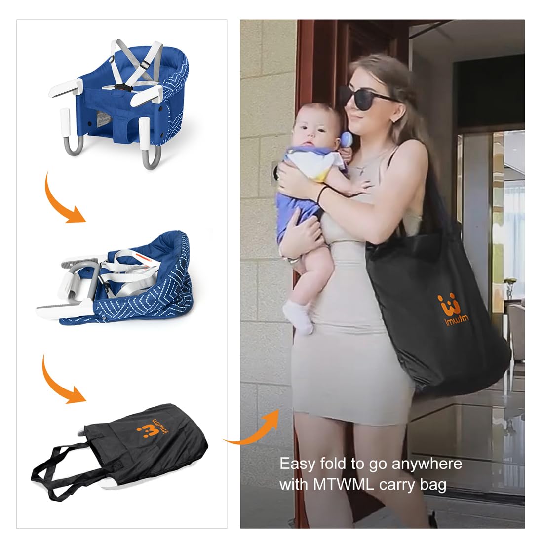 MTWML soft cotton cushion provides baby comfort during meals.