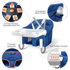MTWML Hook On High Chair features cotton cushion for breathable comfort.