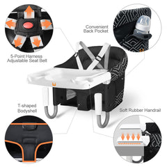 MTWML Hook On High Chair cotton cushion provides breathable comfort during meals.