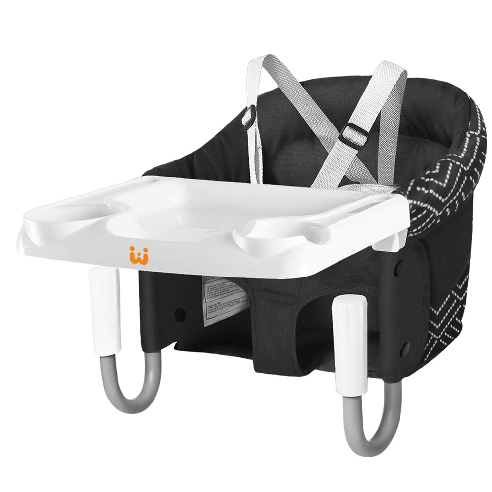 MTWML Hook On High Chair stripe-black design blends with decor.