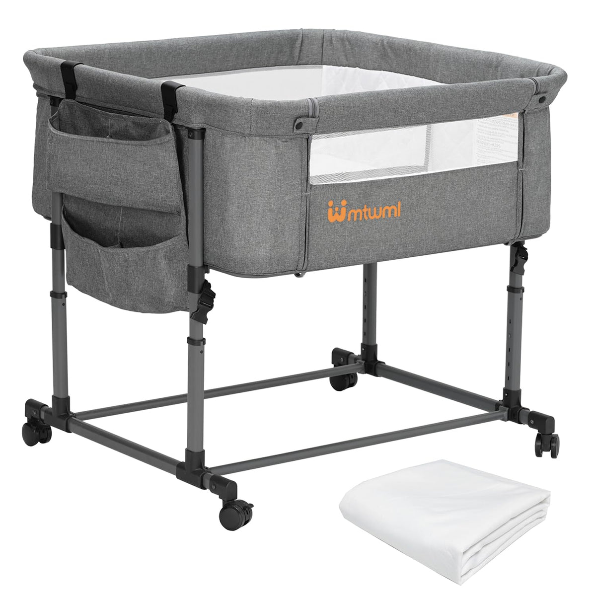 MTWML twin bassinet setup demonstrates versatile use for twins in a compact space