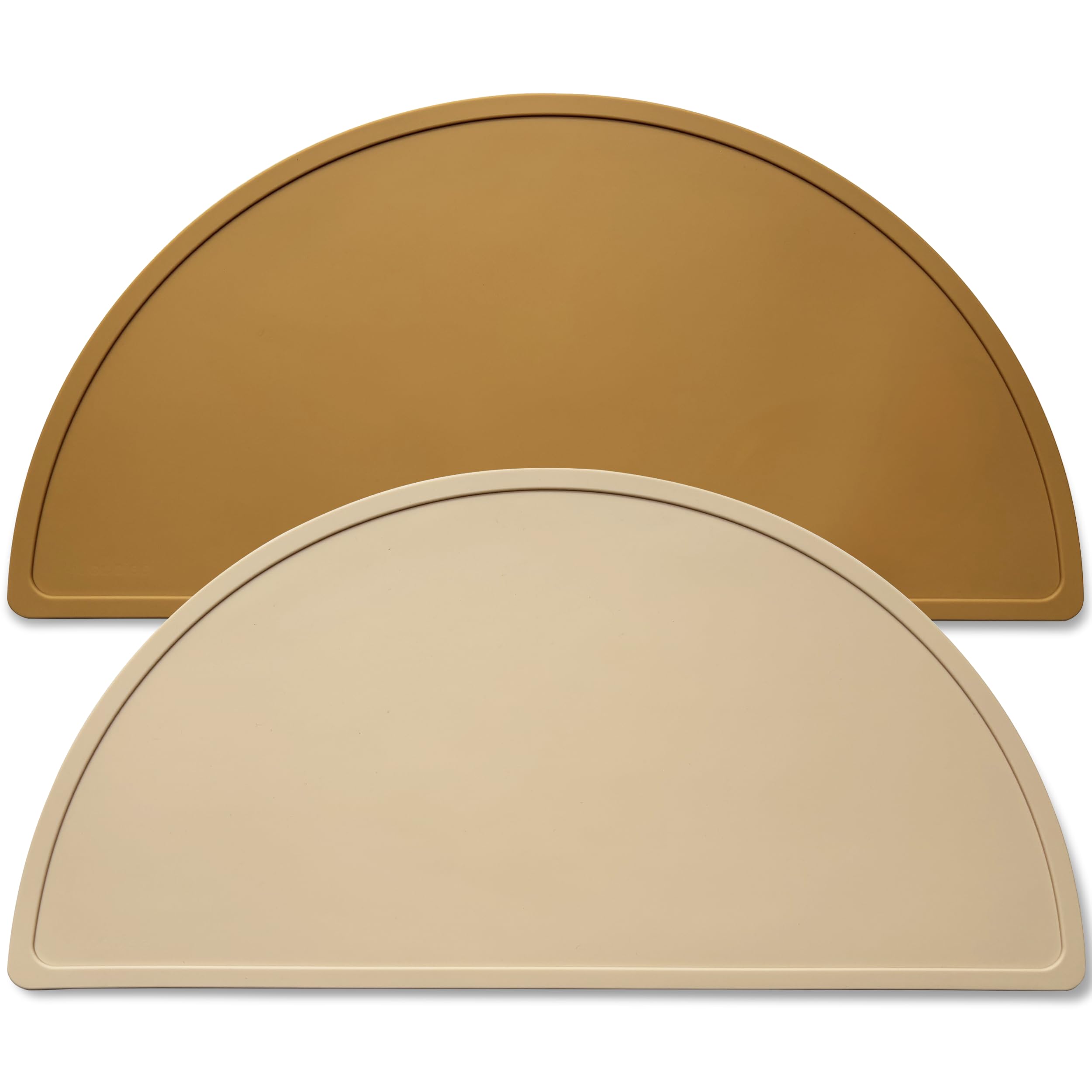 Mubobiee Silicone Placemats 2-pack on dining table offering mess-free dining surface