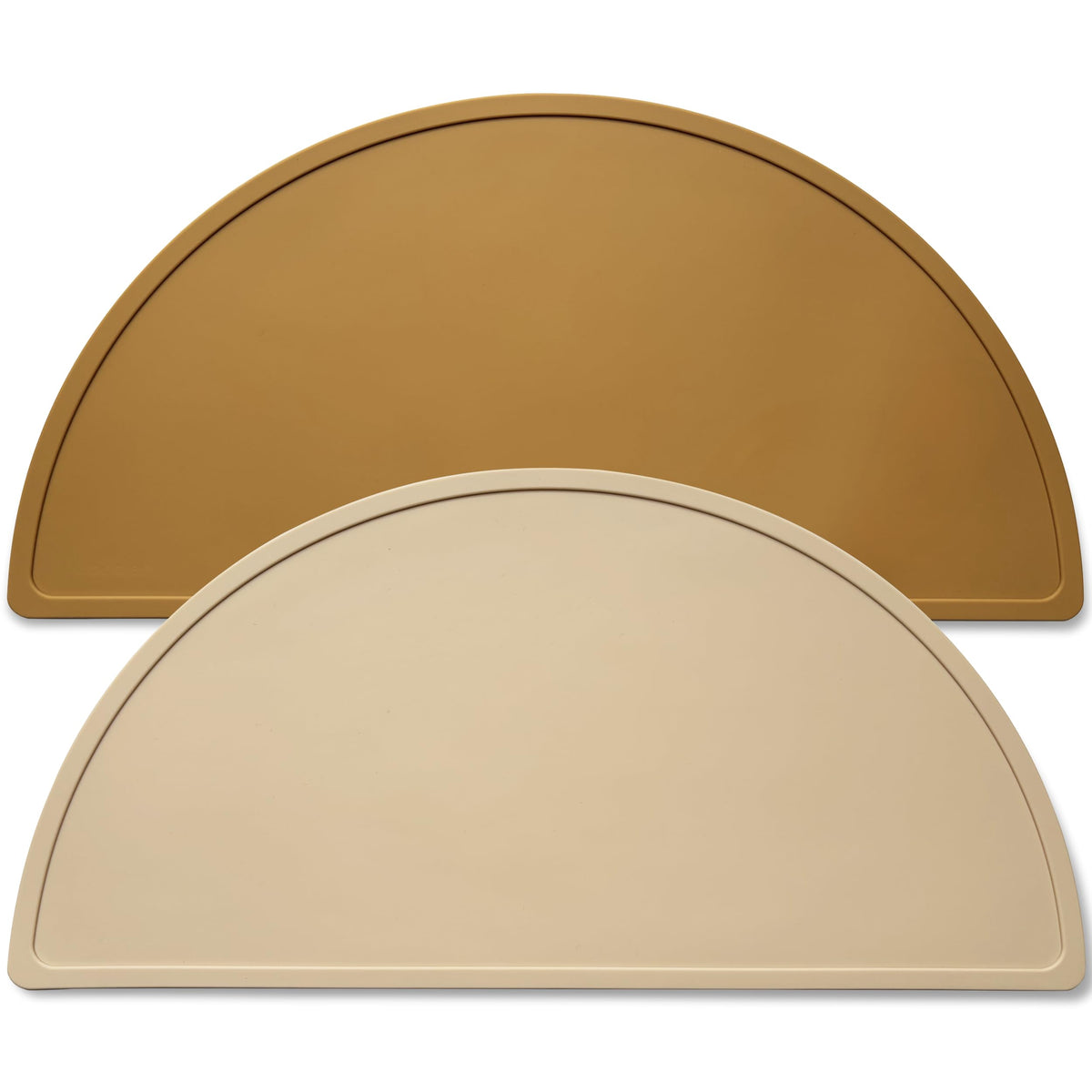 Mubobiee Silicone Placemats 2-pack on dining table offering mess-free dining surface