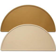 Mubobiee Silicone Placemats 2-pack on dining table offering mess-free dining surface