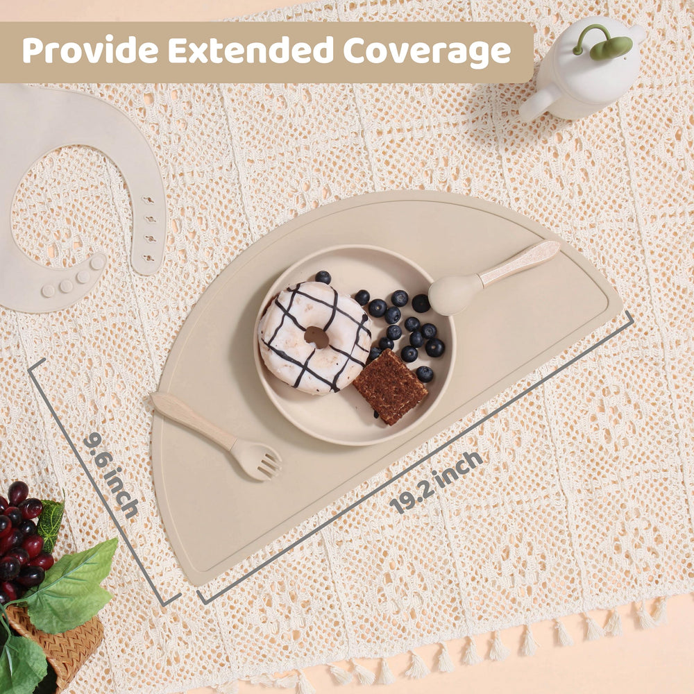 Mubobiee silicone placemats portable-travel-friendly demonstrates folding for outings.